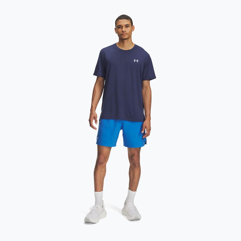 Pantaloncini da corsa uomo Under Armour Launch 7" blue atlantis/washed navy/reflective 2