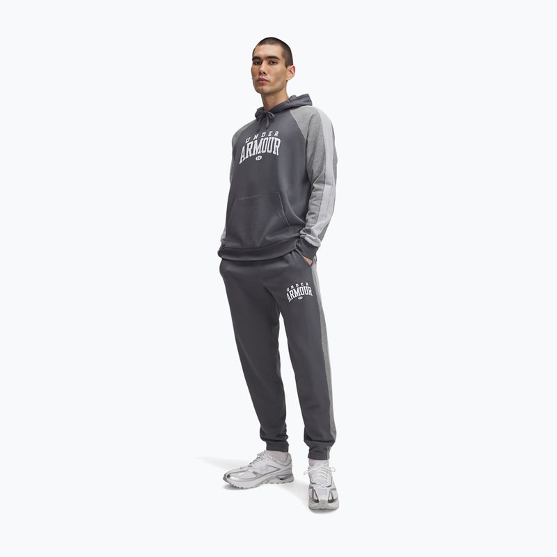Pantaloni da allenamento uomo Under Armour Rival Fleece Colorblock castlerock/mod gray/white 2