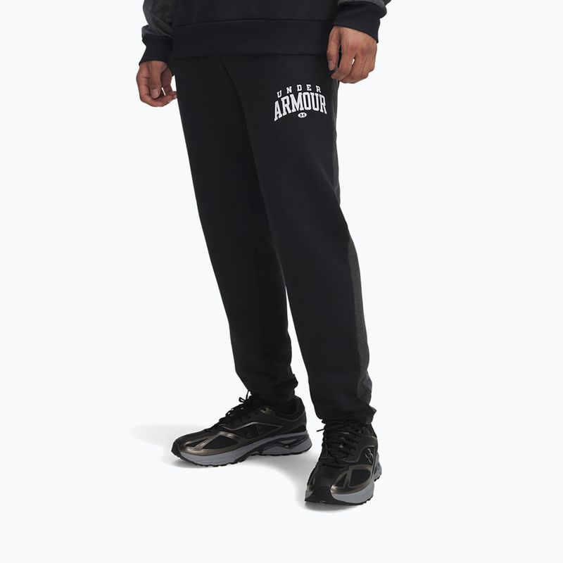 Pantaloni da allenamento uomo Under Armour Rival Fleece Colorblock black/castlerock/white