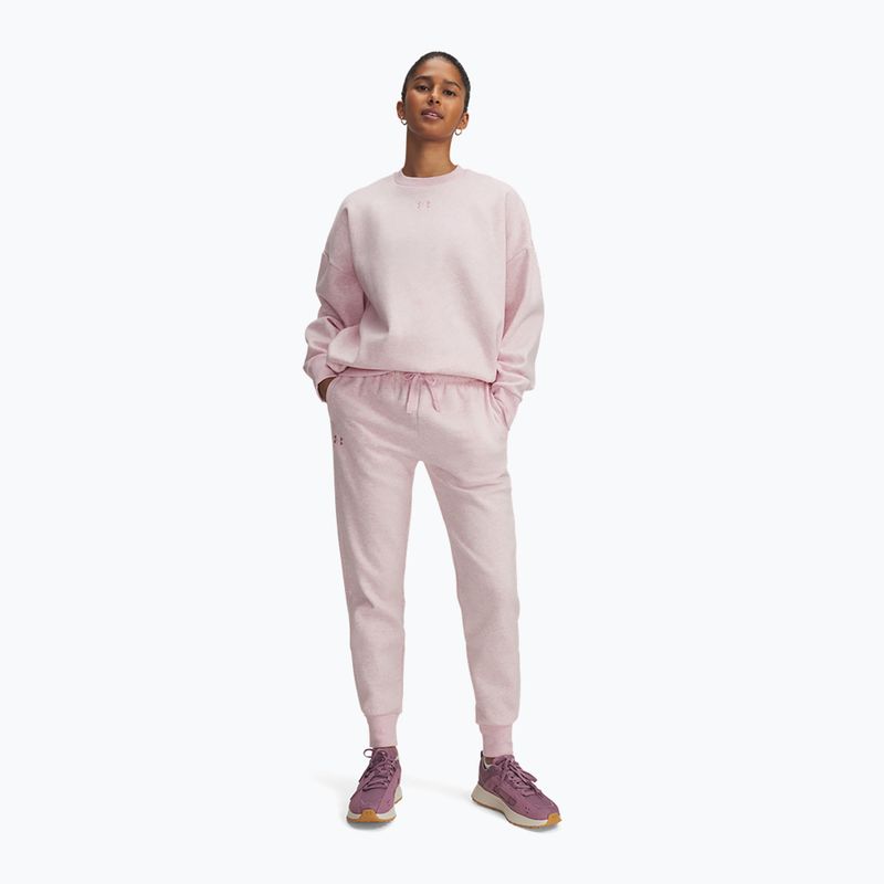 Pantaloni da donna Under Armour Rival Fleece prime pink light heather/prime pink 2