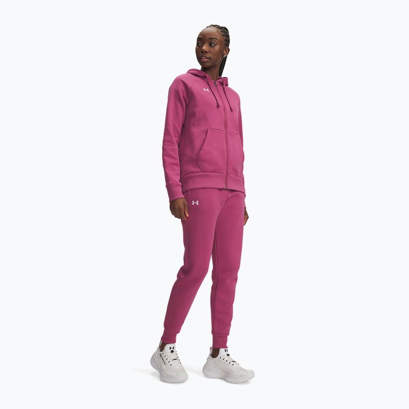 Pantaloni da donna Under Armour Rival Fleece dark maroon/white fuchsia dusk/white 2