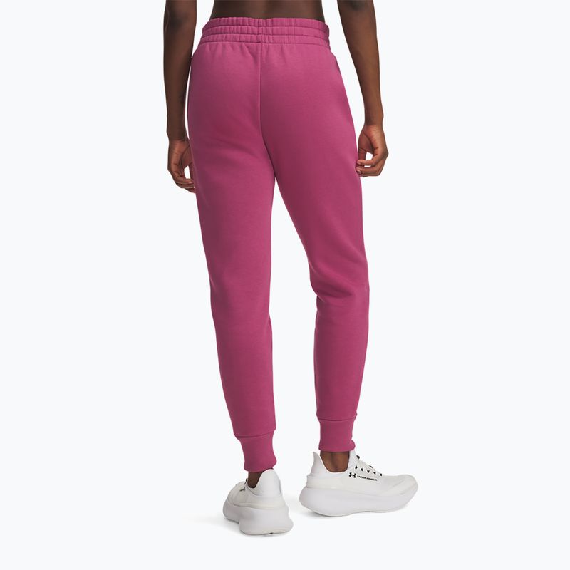 Pantaloni da donna Under Armour Rival Fleece dark maroon/white fuchsia dusk/white 3