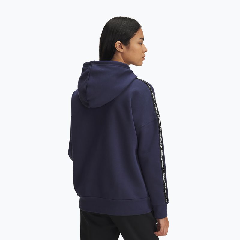 Felpa donna Under Armour Icon Fleece Taped Hoody washed navy/white 2