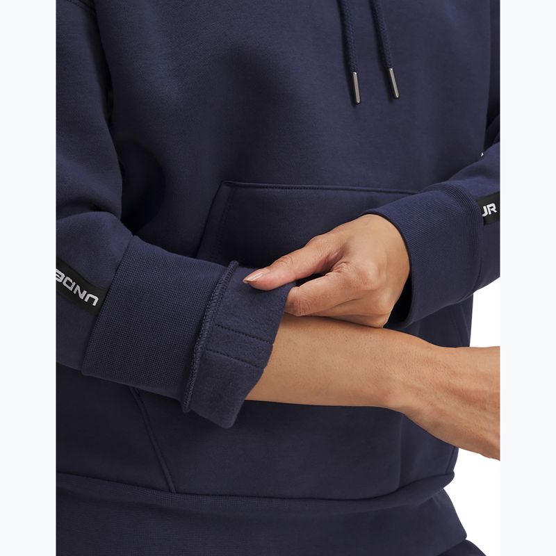 Felpa donna Under Armour Icon Fleece Taped Hoody washed navy/white 3