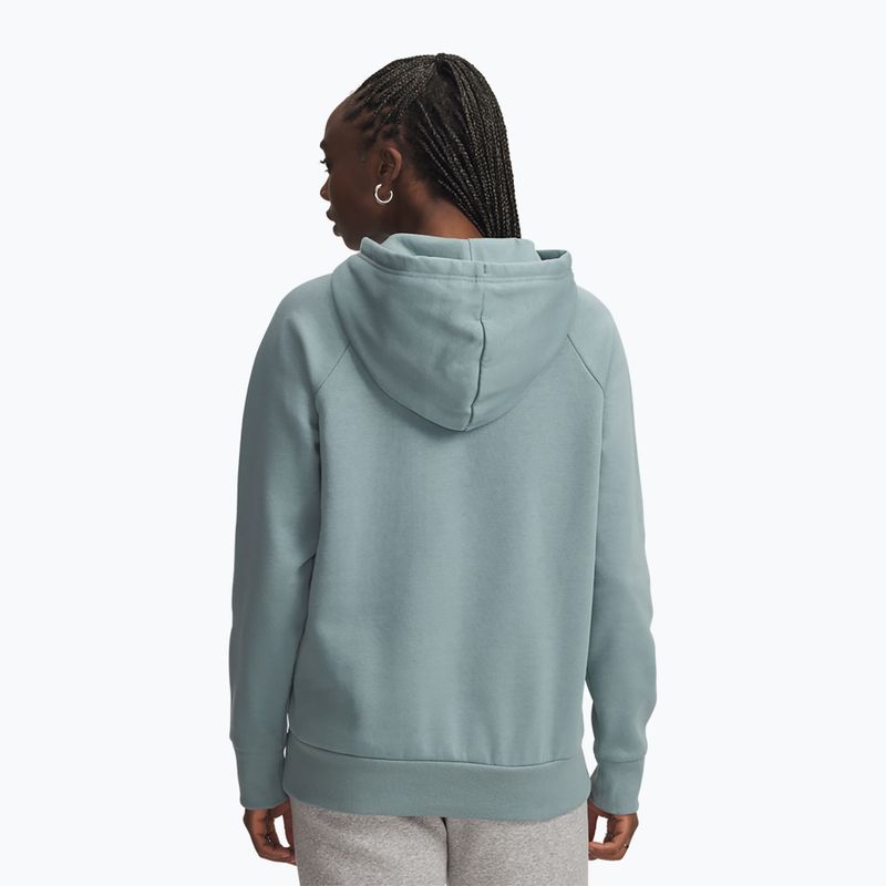 Felpa donna Under Armour Rival Fleece Big Logo Hoody serpentina/bianco 2