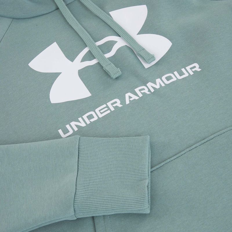 Felpa donna Under Armour Rival Fleece Big Logo Hoody serpentina/bianco 6
