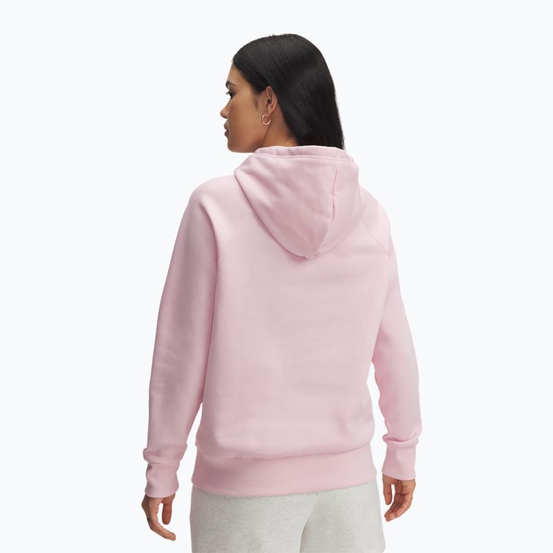 Felpa da donna Under Armour Rival Fleece Big Logo Hoody prime pink/white 2