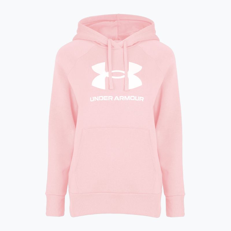 Felpa da donna Under Armour Rival Fleece Big Logo Hoody prime pink/white 3