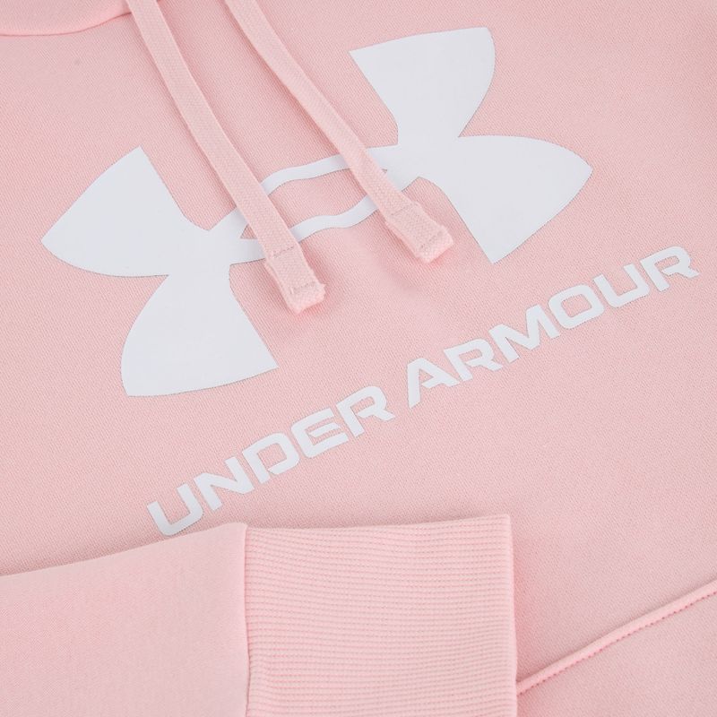 Felpa da donna Under Armour Rival Fleece Big Logo Hoody prime pink/white 5