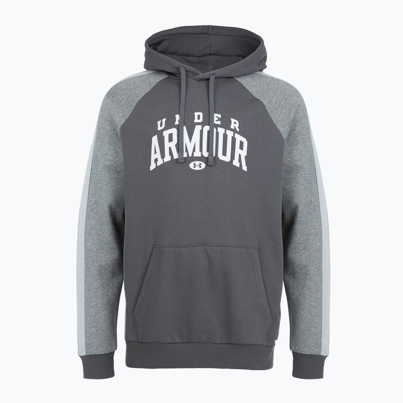 Felpa da uomo Under Armour Rival Fleece Colorblock Hoodie castlerock/mod gray/white 3