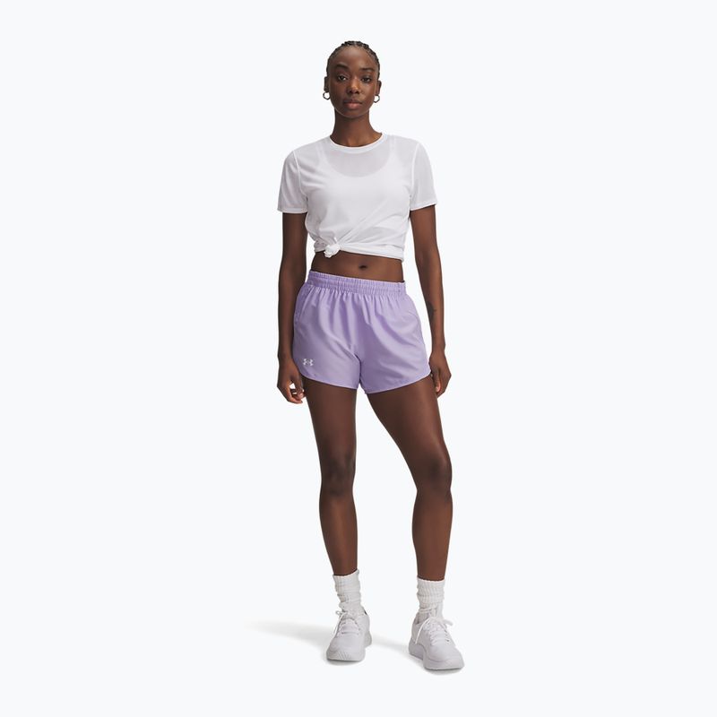 Pantaloncini da corsa da donna Under Armour Fly By 3" trasparente/trasparente/riflettente 2
