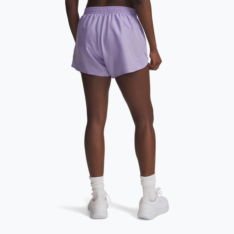 Pantaloncini da corsa da donna Under Armour Fly By 3" trasparente/trasparente/riflettente 3