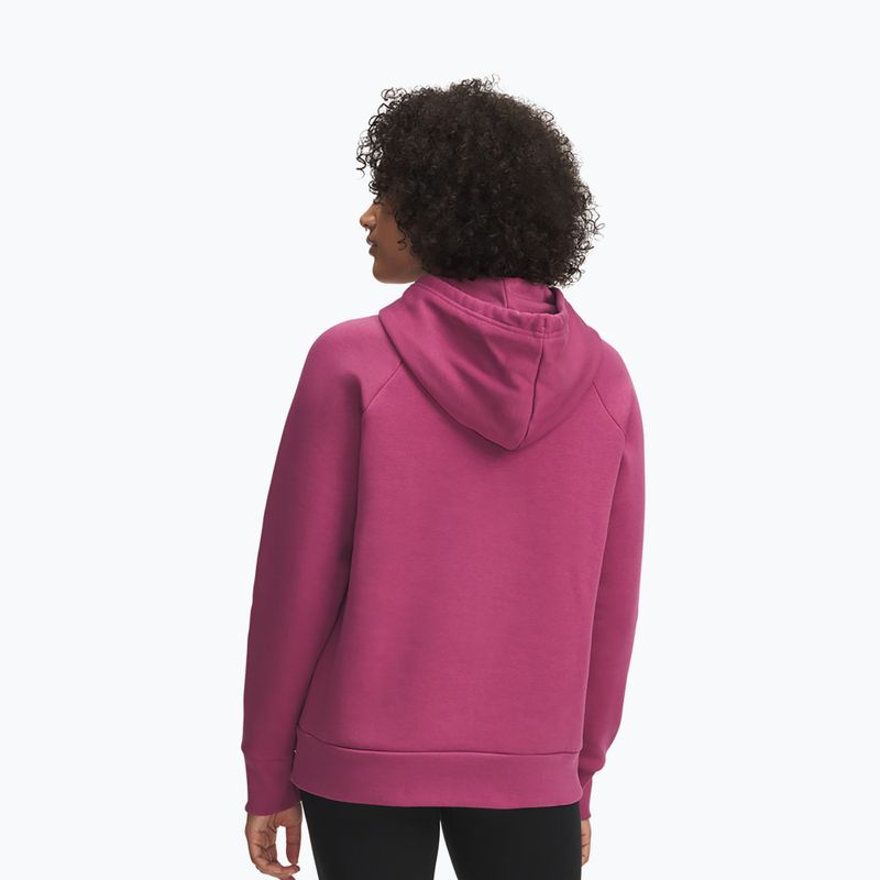 Felpa da donna Under Armour Rival Fleece Shimmer Hoody fuchsia dusk/irisdescent 2