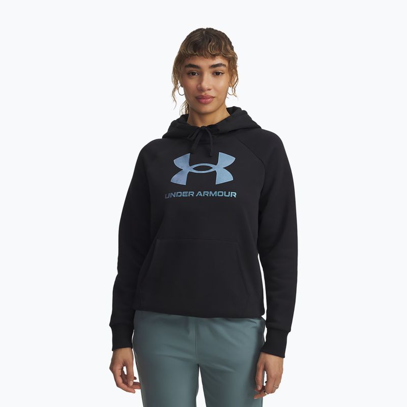 Felpa da donna Under Armour Rival Fleece Shimmer Hoody nero/iridescente