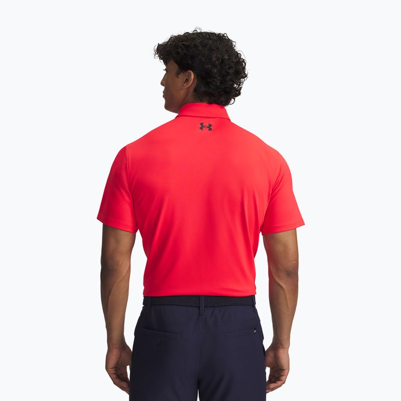 Polo da uomo Under Armour Tee To Green Pique Polo rosso corsa/nero 2