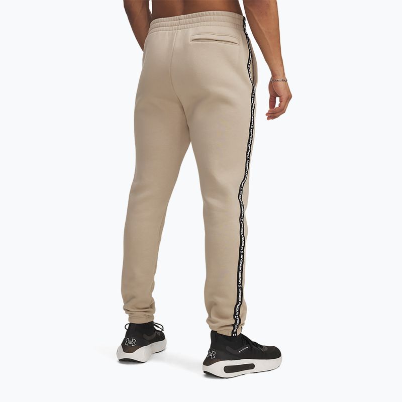 Pantaloni uomo Under Armour Icon Fleece Jgr city khaki/white 3