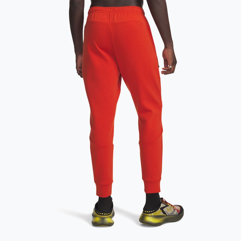 Pantaloni da allenamento da uomo Under Armour Unstoppable Fleece Jgr surplus orange black 3