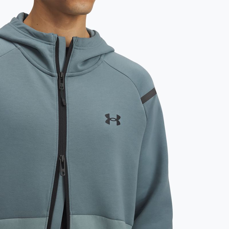 Felpa uomo Under Armour Unstoppable Fleece Full Zip HD jasper blue/serpentine/black 3