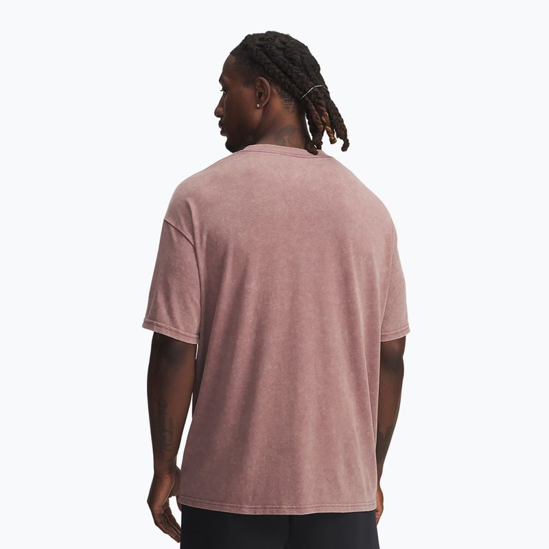 Maglia training da uomo Under Armour Project Rock Heavyweight Oversized maroon mist/black 2