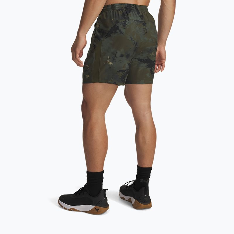 Shorts da allenamento uomo Under Armour Project Rock Ultimate expedition green/black 3