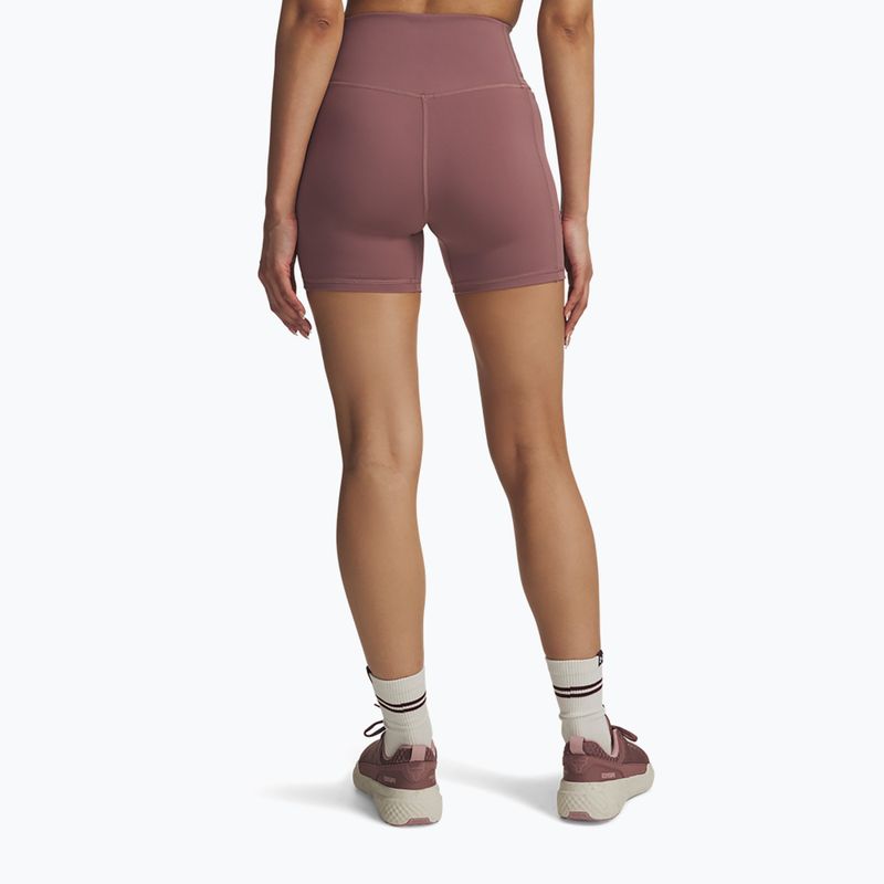 Pantaloncini da allenamento da donna Under Armour Project Rock Middie maroon mist/black 2