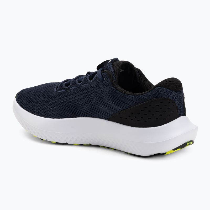 Scarpe running uomo Under Armour Charged Surge 4 washed navy/black/high vis yellow 3