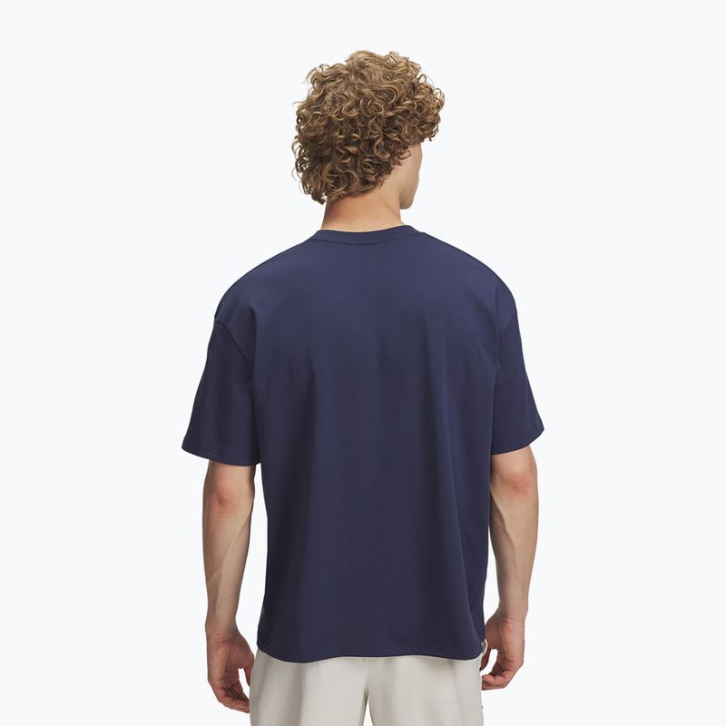 Maglietta da uomo Under Armour Woven Label Heavyweight washed navy/black 2