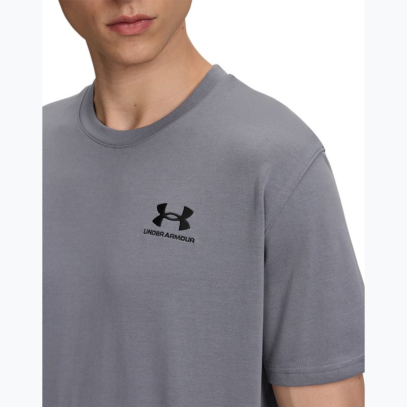 T-shirt da allenamento uomo Under Armour Logo Emb Heavyweight titan gray/black 3