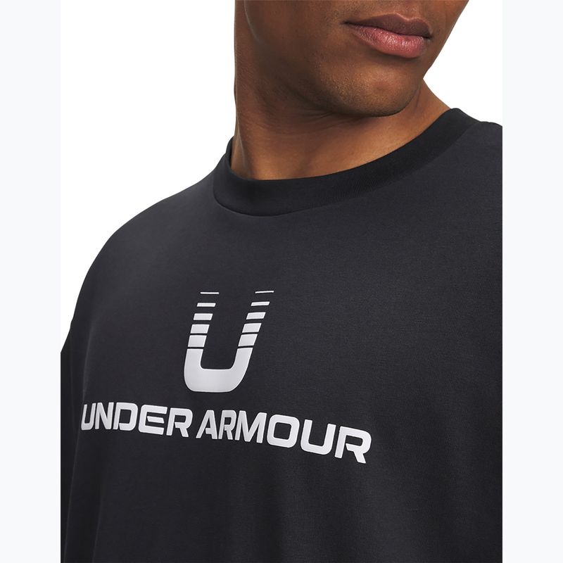 T-shirt da uomo Under Armour Logo Heavyweight nero/bianco 3