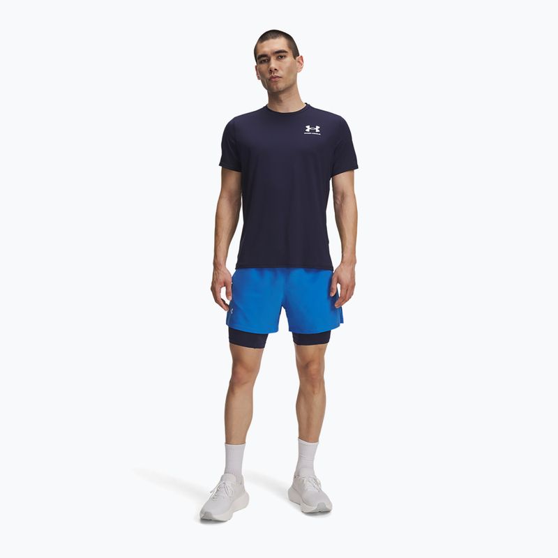 Shorts da running uomo Under Armour Launch 5" 2in1 blue atlantis/washed navy/reflective 2