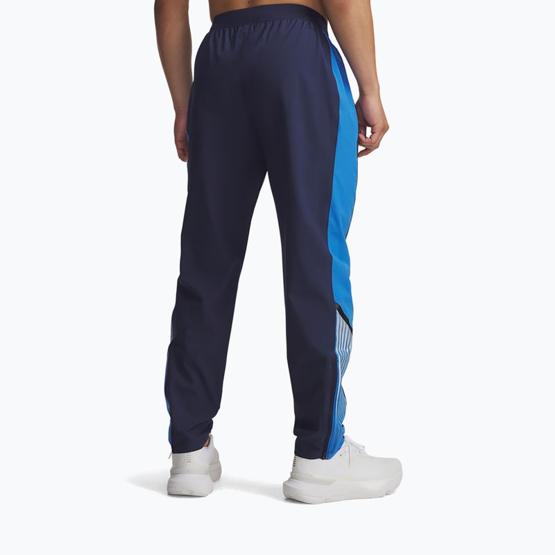 Pantaloni da corsa da uomo Under Armour Velociti Storm washed navy/blue atlantis/reflective 3