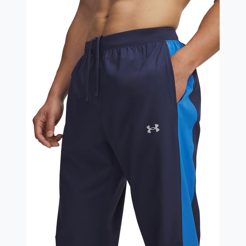 Pantaloni da corsa da uomo Under Armour Velociti Storm washed navy/blue atlantis/reflective 4