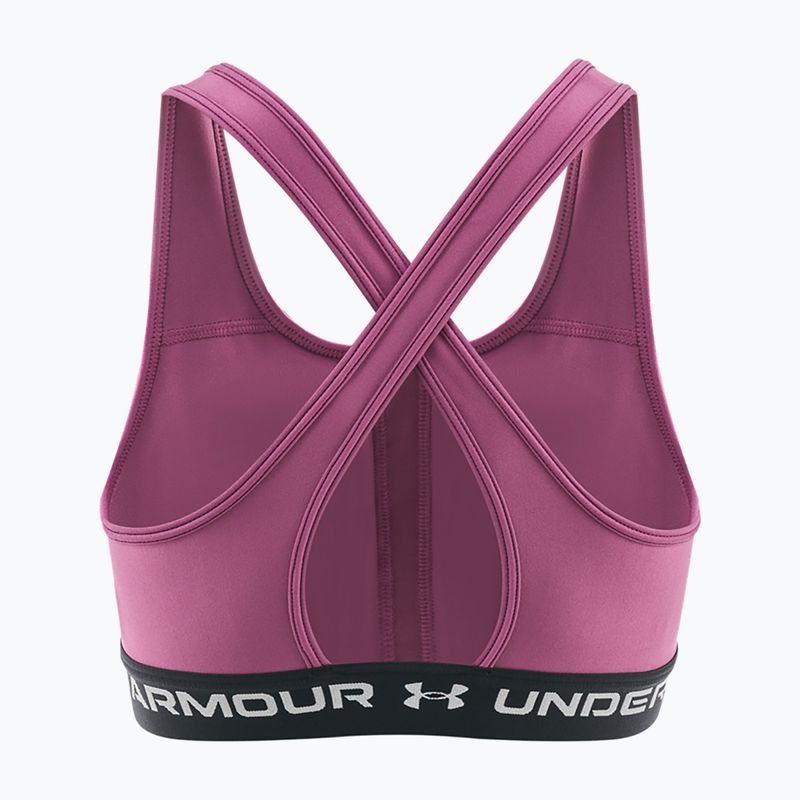 Reggiseno sportivo Under Armour Crossback Mid fuchsia dusk/black/white 2