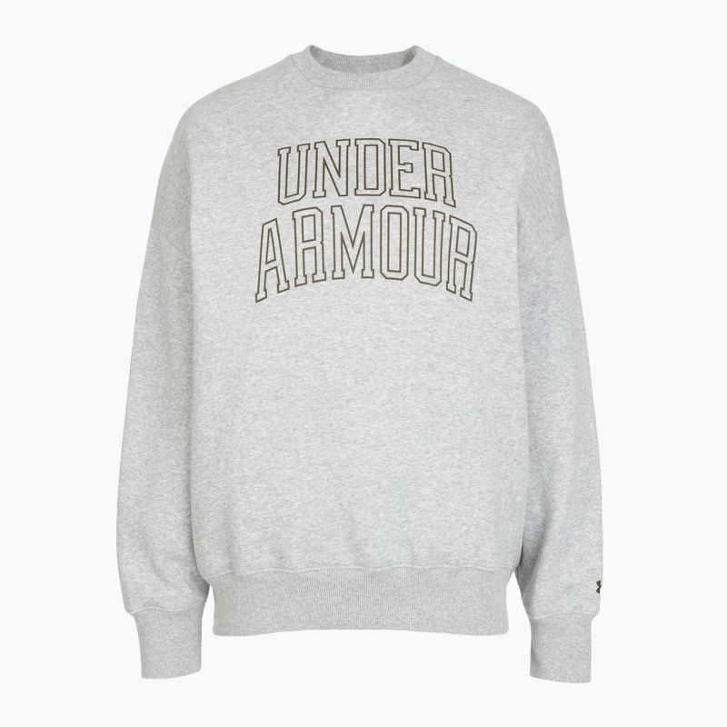Felpa donna Under Armour Rival Fleece Varsity Crew halo gray light heather/expedition green 3