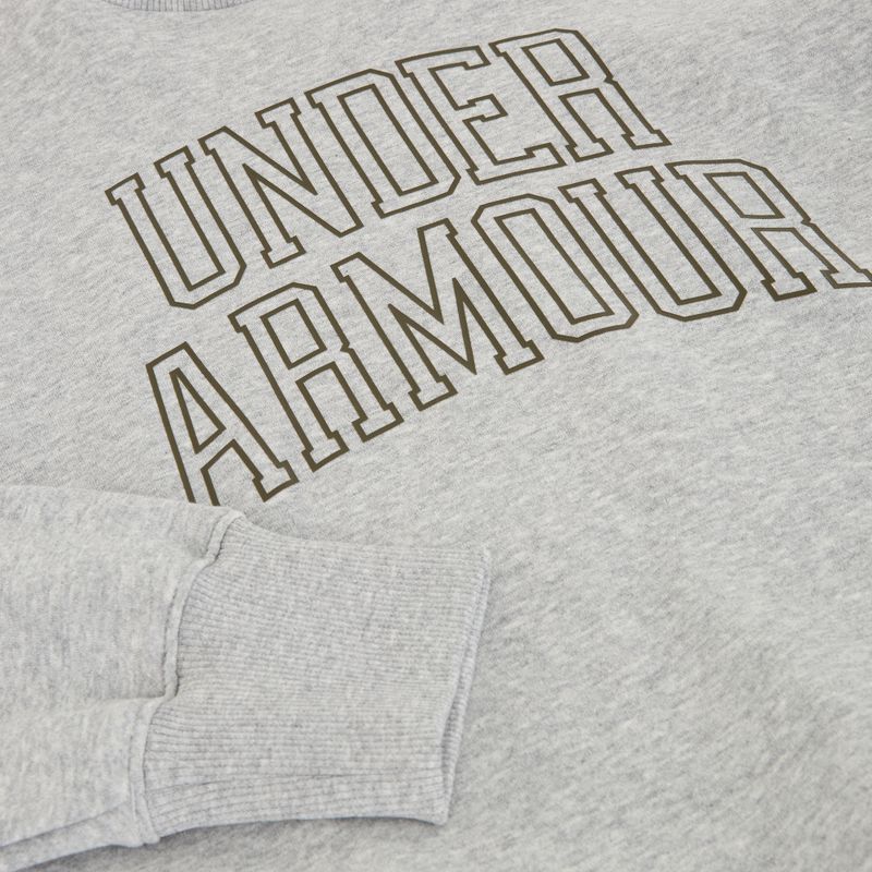 Felpa donna Under Armour Rival Fleece Varsity Crew halo gray light heather/expedition green 5