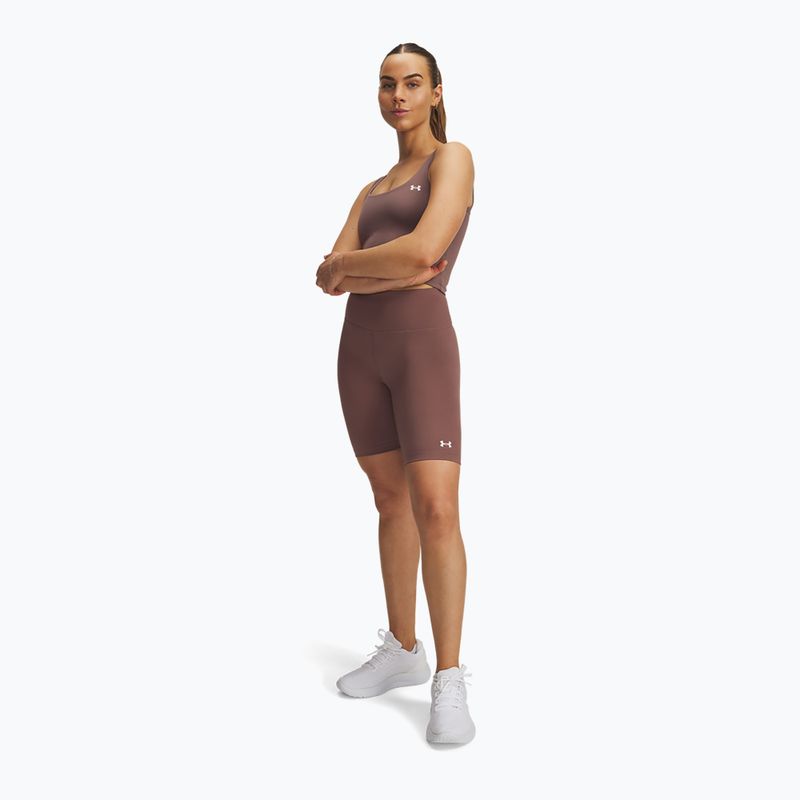 Pantaloncini da allenamento da donna Under Armour Motion Bike EMEA sierra taupe/white 2