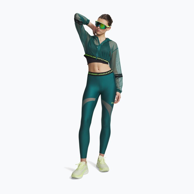 Leggings da allenamento maschili Under Armour HeatGear Mesh rack green/hyper green 2