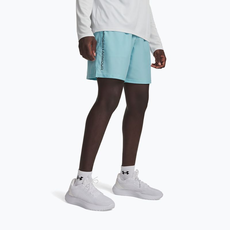 Short da allenamento uomo Under Armour Woven Wordmark Blue Haze/Black