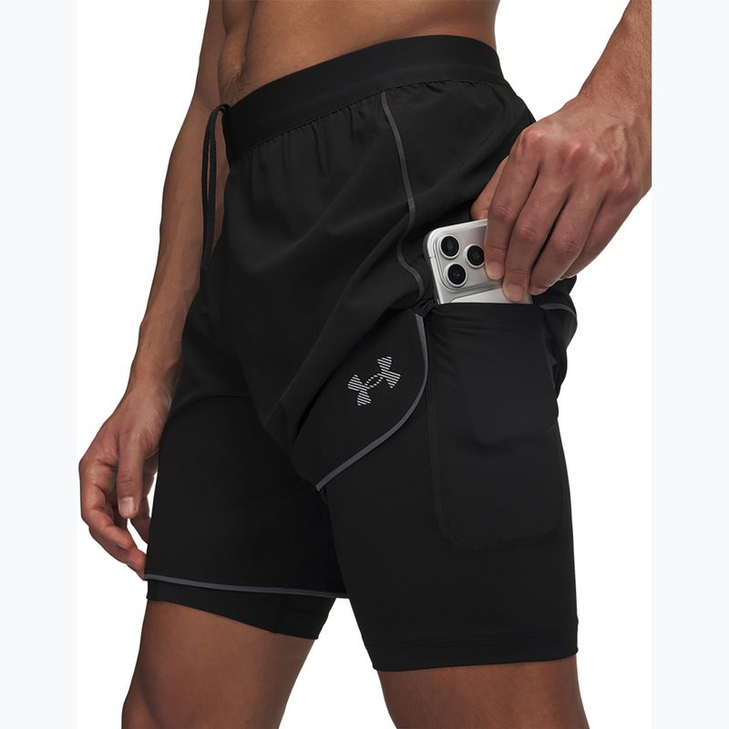 Pantaloncini da corsa da uomo Under Armour Velociti Pro 2IN1 Shorts ultimate black/reflective 4