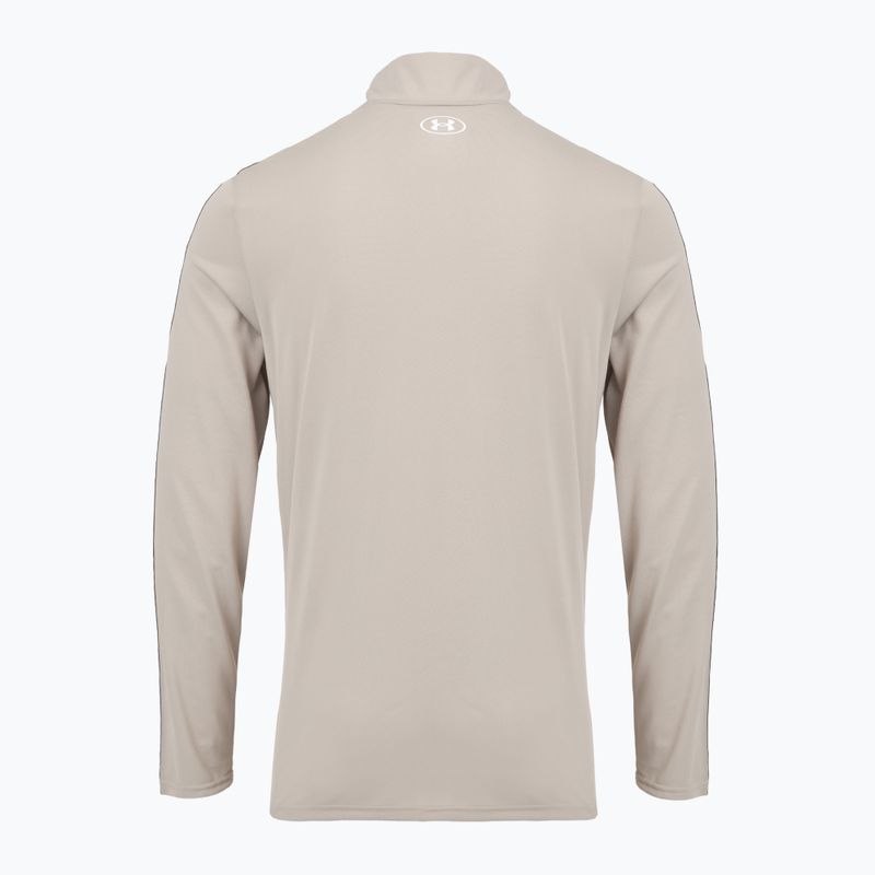 Felpa da uomo Under Armour Tech Taping 1/2 Zip timberwolf taupe/black/white 2