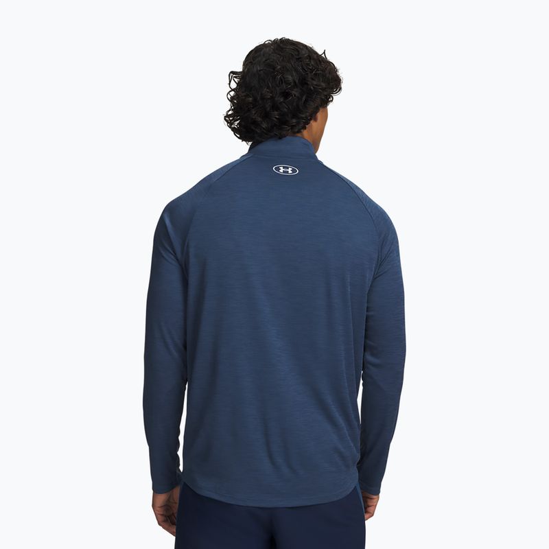Maglia a maniche lunghe da uomo Under Armour Tech Textured 1/2 Zip wham blue/white 2