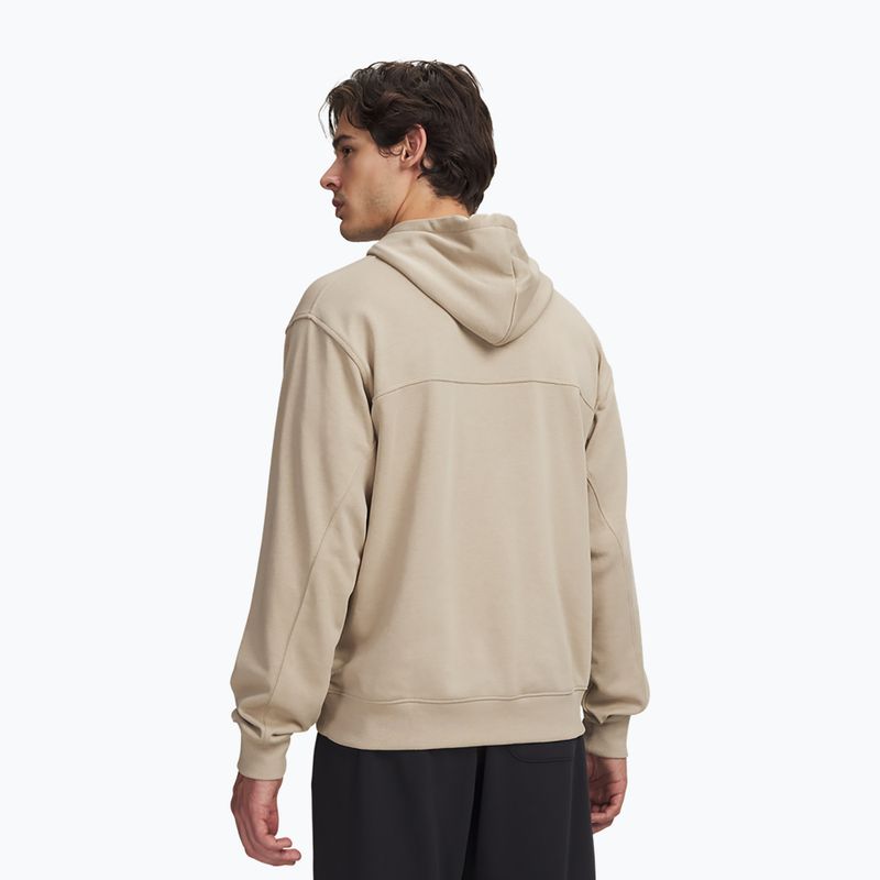 Felpa uomo Under Armour Rival LW Hoodie city khaki/black 2
