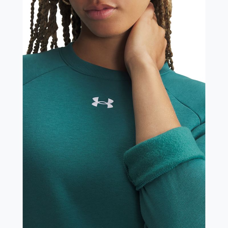 Felpa da donna Under Armour Rival Fleece Crew rack green/white 3