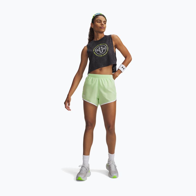 Pantaloncini da running da donna Under Armour Fly By 3" lumos lime/white 2