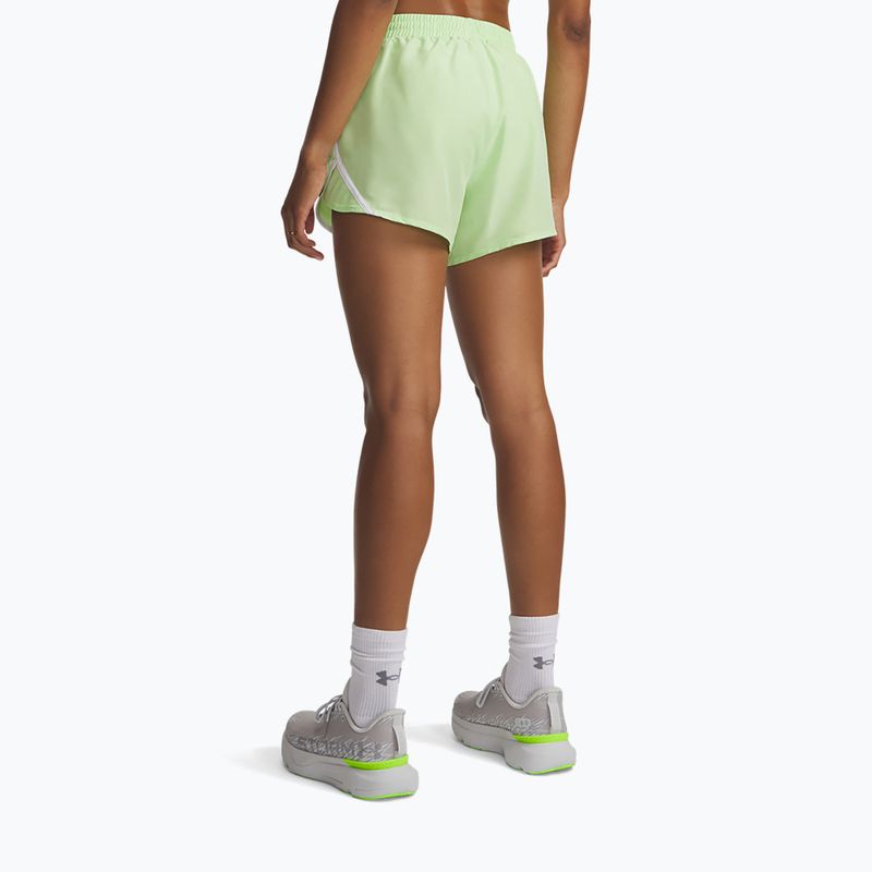 Pantaloncini da running da donna Under Armour Fly By 3" lumos lime/white 3