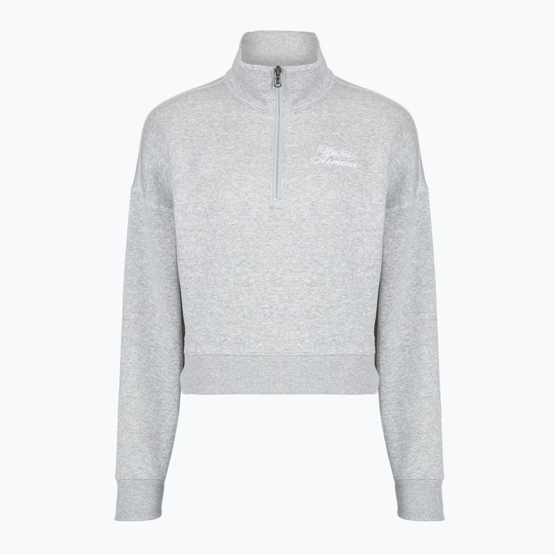 Felpa donna Under Armour Rival Fleece Script HZ gray light heather/white