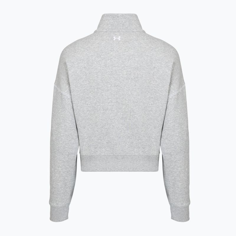 Felpa donna Under Armour Rival Fleece Script HZ gray light heather/white 2