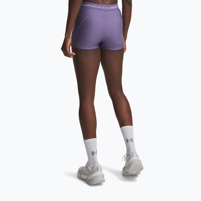 Pantaloncini da allenamento da donna Under Armour HeatGear Shorty purple luxe/purple crest 3