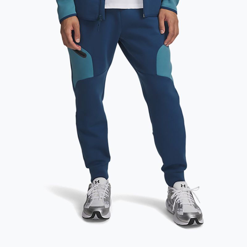 Pantaloni da uomo Under Armour Unstoppable Fleece wham blue/boundless blue/black