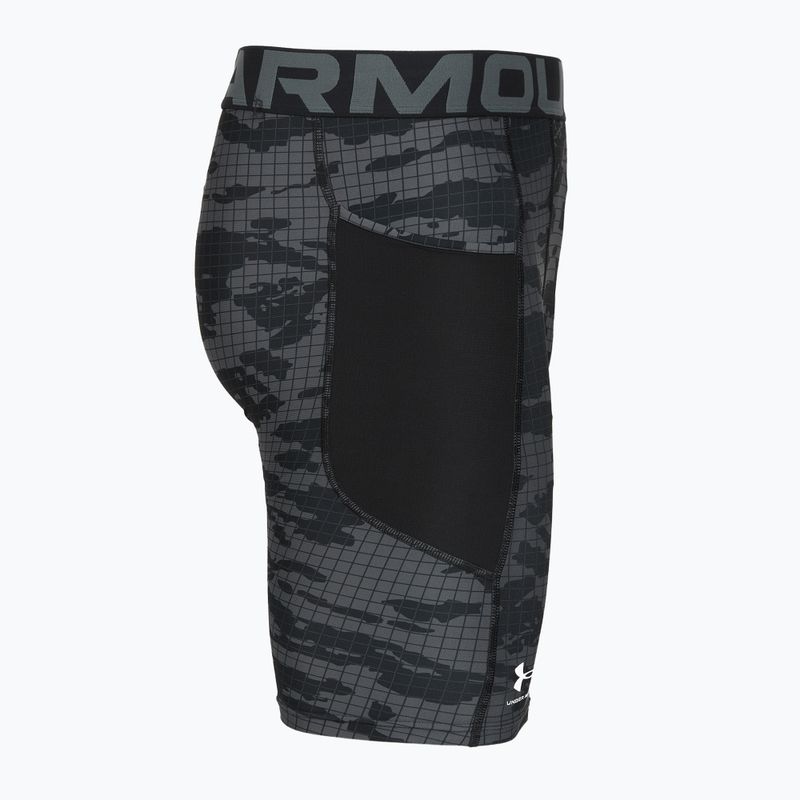 Pantaloncini da allenamento da uomo Under Armour HG Printed Long Short black/castlerock/white 3